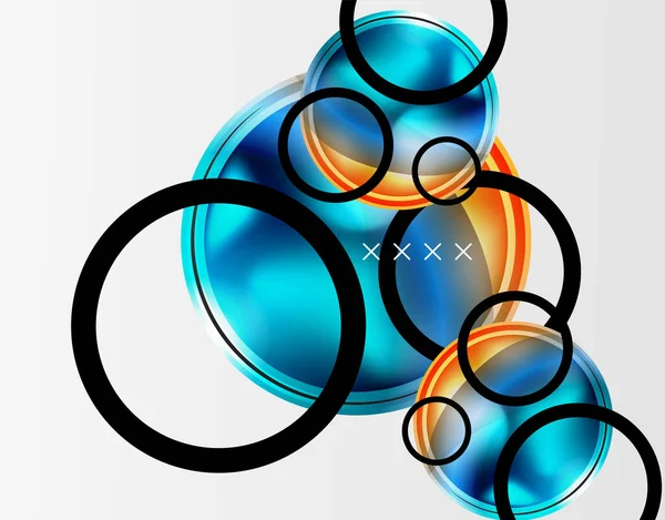 Абстрактний фон - глянцеві скляні бульбашки, форми абстрактної сфери. Векторна ілюстрація Для шпалер, Банер, Тло, Картка, Книжкова ілюстрація, цільова сторінка — стоковий вектор