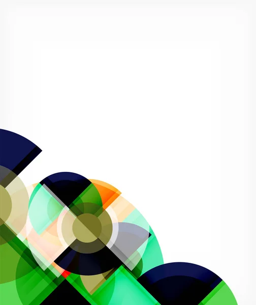 Abstrato fundo, círculo e triângulo design formas redondas sobreposição. Modelo geométrico da moda. Ilustração vetorial para papel de parede, bandeira, fundo, cartão, ilustração do livro, landing page —  Vetores de Stock