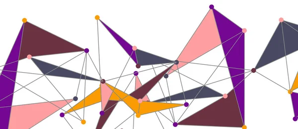 Collegamenti a punti di linea, progettazione a tecnologia triangolare. Sfondo geometrico astratto — Vettoriale Stock