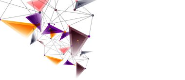 Hat noktaları bağlantıları, üçgen teknoloji tasarımı. Soyut geometrik arkaplan