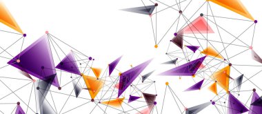 Hat noktaları bağlantıları, üçgen teknoloji tasarımı. Soyut geometrik arkaplan