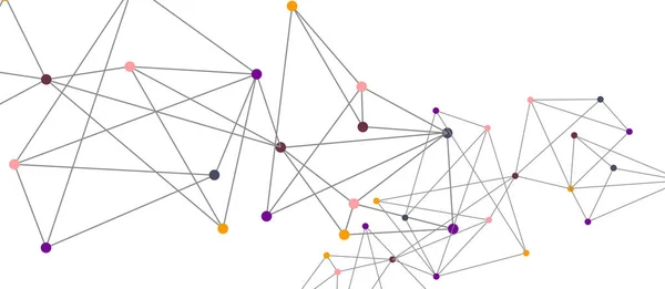 Conexões de pontos de linha, design de tecnologia triangular. Fundo geométrico abstrato —  Vetores de Stock