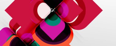 Abstract background - geometric cut paper design flower or square shape composition. Vector Illustration For Wallpaper, Banner, Background, Card, Book Illustration, landing page