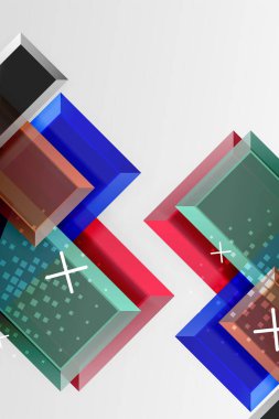 Metal ok şeklindeki arka plan. Duvar kağıdı, bayrak, arkaplan, kart, kitap illüstrasyonu, iniş sayfası için 3d efektli soyut geometrik arkaplan
