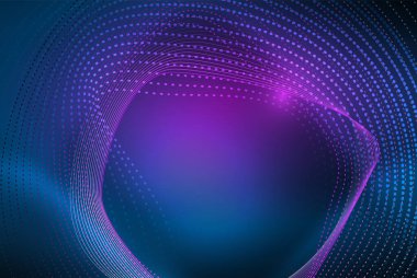 Soyut parçacıklar, dalga arkaplanı, neon hareket tekno tasarımı