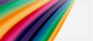 Dalga çizgileri soyut arkaplan, gökkuşağı tarzı renklerle düz ipek tasarım. Sıvı sıvı renk dalgaları. Vektör İllüstrasyonu