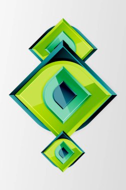 Yuvarlak elementlerin geometrik bileşimine sahip parlak cam kareler. Duvar kağıdı, bayrak, arkaplan, kart, kitap illüstrasyonu, iniş sayfası için 3d efektli soyut geometrik arkaplan