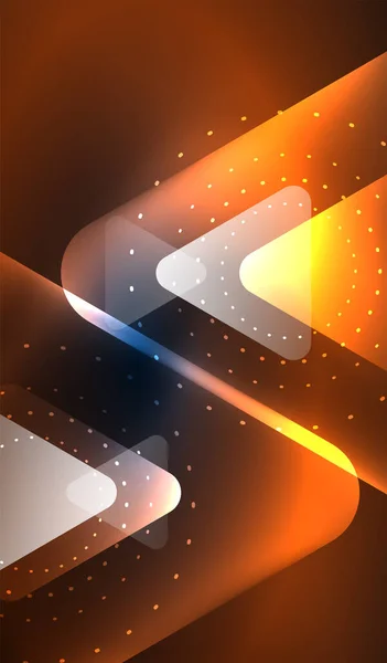 Lumineux néon brillant formes géométriques abstraites transparentes avec des effets de lumière. Techno fond abstrait vectoriel futuriste Pour Fond d'écran, Bannière, Fond, Carte, Illustration de livre, page de destination — Image vectorielle