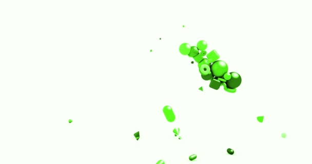 Sterrensymbool constructie van 3D geometrische objecten - bollen, kegels, kubussen en andere vormen. Abstract achtergrond 4k animatie motion graphics — Stockvideo