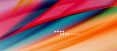 Dalga çizgileri soyut arkaplan, gökkuşağı tarzı renklerle düz ipek tasarım. Sıvı sıvı renk dalgaları. Vektör İllüstrasyonu