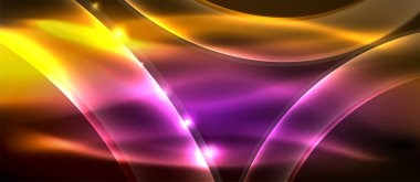 Abstract background. Shiny design neon waves with light effects, techno trendy design. Vector Illustration For Wallpaper, Banner, Background, Card, Book Illustration, landing page