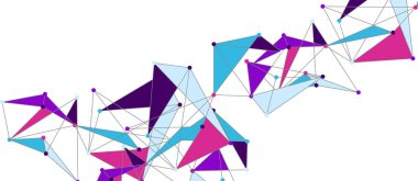 Hat noktaları bağlantıları, üçgen teknoloji tasarımı. Soyut geometrik arkaplan