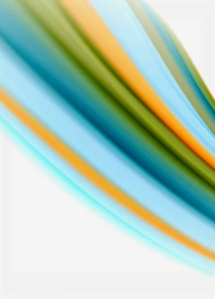 Wave linjer abstrakt bakgrund, slät silke design med regnbåge stil färger. Flytande vätskefärgvågor. Vektor Illustration — Stock vektor