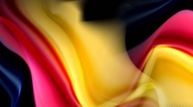 Siyah arkaplanda sıvı renk eğimleri