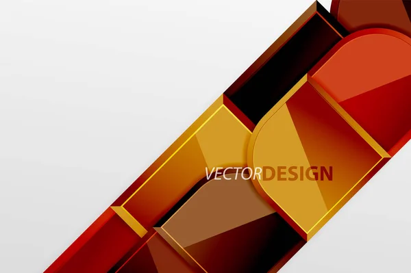 Cuadrados de vidrio brillante con elementos redondos de composición geométrica. Fondo geométrico abstracto con composición de efecto 3d para fondo de pantalla, Banner, Fondo, Tarjeta, Ilustración de libro, landing page — Vector de stock