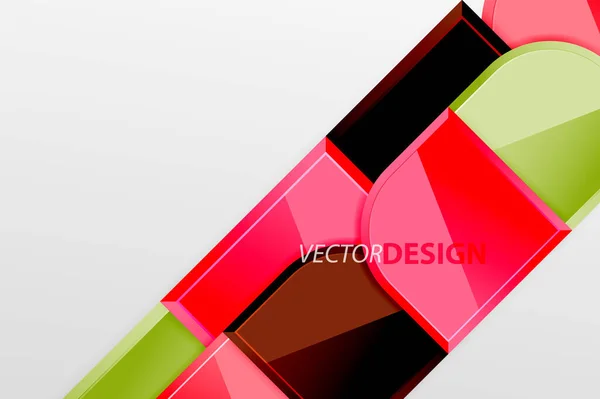 Cuadrados de vidrio brillante con elementos redondos de composición geométrica. Fondo geométrico abstracto con composición de efecto 3d para fondo de pantalla, Banner, Fondo, Tarjeta, Ilustración de libro, landing page — Vector de stock