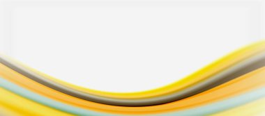 Dalga çizgileri soyut arkaplan, gökkuşağı tarzı renklerle düz ipek tasarım. Sıvı sıvı renk dalgaları. Vektör İllüstrasyonu