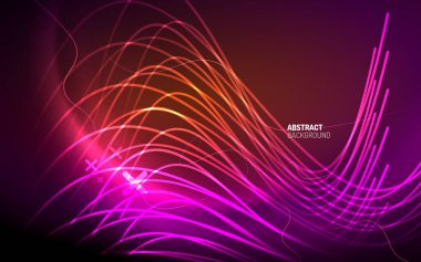 Soyut arkaplan - Duvar kağıdı, Banner, Arkaplan, Kart, Kitap İllüstrasyonu, İniş sayfası için neon çizgi tasarımı
