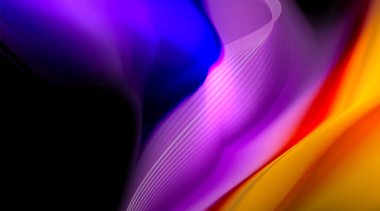 Siyah arkaplanda sıvı renk eğimleri