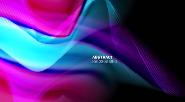 Siyah arkaplanda sıvı renk eğimleri