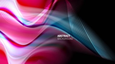 Siyah arkaplanda sıvı renk eğimleri