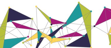 Hat noktaları bağlantıları, üçgen teknoloji tasarımı. Soyut geometrik arkaplan