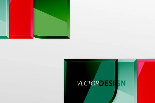 Cuadrados de vidrio brillante con elementos redondos de composición geométrica. Fondo geométrico abstracto con composición de efecto 3d para fondo de pantalla, Banner, Fondo, Tarjeta, Ilustración de libro, landing page — Vector de stock