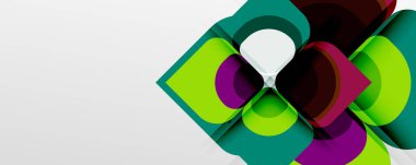 Abstract background - geometric cut paper design flower or square shape composition. Vector Illustration For Wallpaper, Banner, Background, Card, Book Illustration, landing page