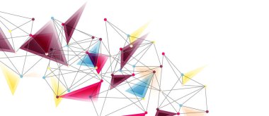 Hat noktaları bağlantıları, üçgen teknoloji tasarımı. Soyut geometrik arkaplan