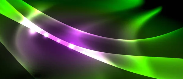 Абстрактный фон. Shiny design neon waves with light effects, techno trendy design. Векторная иллюстрация для обоев, баннера, фона, карты, книжной иллюстрации, целевой страницы — стоковый вектор