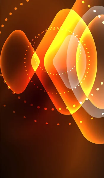 Brilhante neon brilhante formas geométricas abstratas transparentes com efeitos de luz. Techno futurista vetor abstrato fundo Para papel de parede, Banner, Fundo, Cartão, Ilustração do livro, landing page — Vetor de Stock
