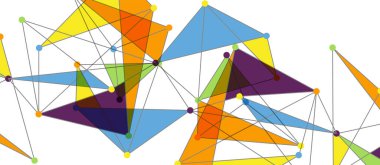 Hat noktaları bağlantıları, üçgen teknoloji tasarımı. Soyut geometrik arkaplan