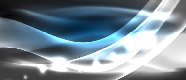 Abstract background. Shiny design neon waves with light effects, techno trendy design. Vector Illustration For Wallpaper, Banner, Background, Card, Book Illustration, landing page