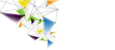 Hat noktaları bağlantıları, üçgen teknoloji tasarımı. Soyut geometrik arkaplan