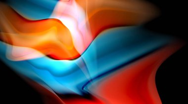 Siyah arkaplanda sıvı renk eğimleri