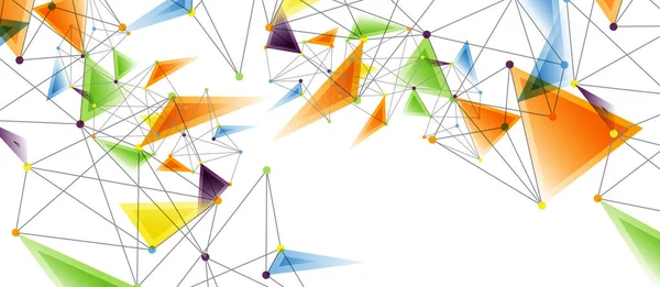 Collegamenti a punti di linea, progettazione a tecnologia triangolare. Sfondo geometrico astratto — Vettoriale Stock