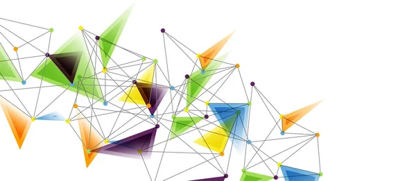 Linienpunkte Verbindungen, dreieckige Technologie Design. Abstrakter geometrischer Hintergrund — Stockvektor