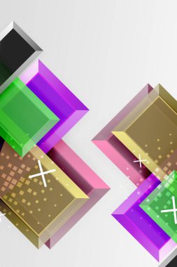 Metal ok şeklindeki arka plan. Duvar kağıdı, bayrak, arkaplan, kart, kitap illüstrasyonu, iniş sayfası için 3d efektli soyut geometrik arkaplan
