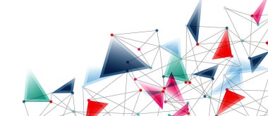 Hat noktaları bağlantıları, üçgen teknoloji tasarımı. Soyut geometrik arkaplan