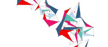 Hat noktaları bağlantıları, üçgen teknoloji tasarımı. Soyut geometrik arkaplan