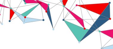 Hat noktaları bağlantıları, üçgen teknoloji tasarımı. Soyut geometrik arkaplan