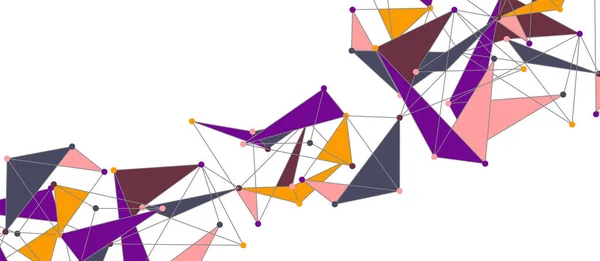 Линейные точки соединения, треугольная технология проектирования. Абстрактный геометрический фон — стоковый вектор