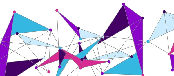 Conexões de pontos de linha, design de tecnologia triangular. Fundo geométrico abstrato — Vetor de Stock