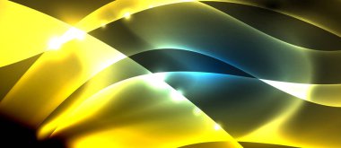 Abstract background. Shiny design neon waves with light effects, techno trendy design. Vector Illustration For Wallpaper, Banner, Background, Card, Book Illustration, landing page