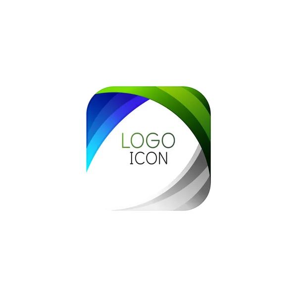 Plantilla de diseño de logotipo cuadrado geométrico de moda de negocios con colores limpios brillantes — Vector de stock