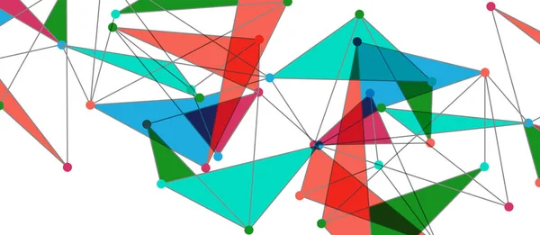 Vonalpont csatlakozások, háromszög alakú technológia tervezés. Absztrakt geometriai háttér — Stock Vector