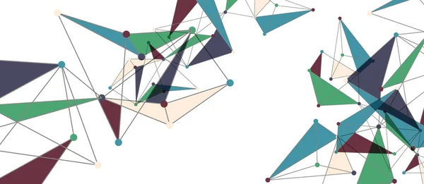 Hat noktaları bağlantıları, üçgen teknoloji tasarımı. Soyut geometrik arkaplan — Stok Vektör