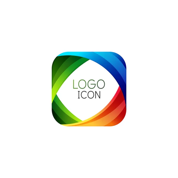 Parlak temiz renklere sahip iş trendi geometrik kare logo tasarım şablonu — Stok Vektör
