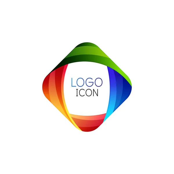 Business trendy geometrische quadratische Logo-Design-Vorlage mit hellen sauberen Farben — Stockvektor