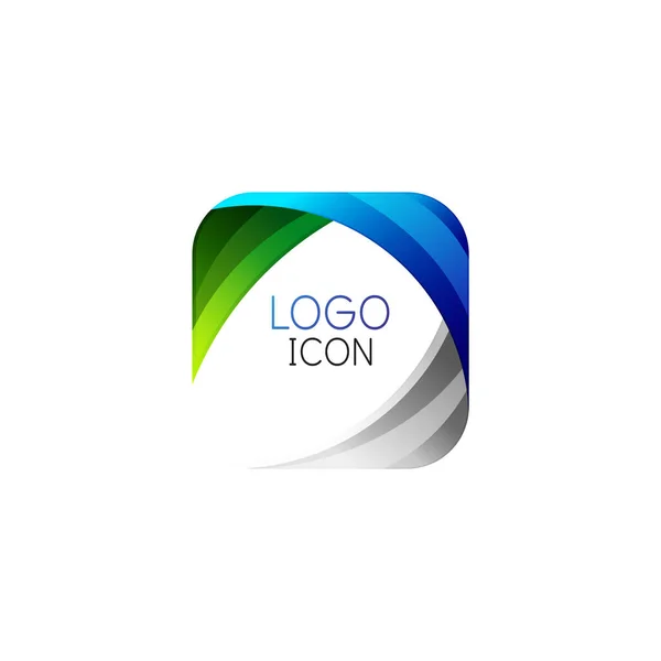 Business trendig geometrisk fyrkantig logotyp design mall med ljusa rena färger — Stock vektor